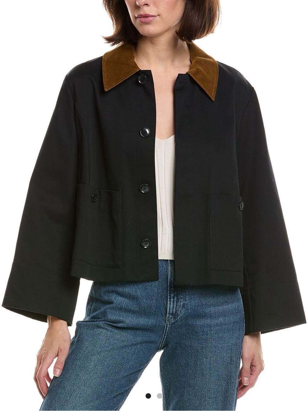 FRAME Corduroy Collar Crop Jacket - Picture 7 of 15